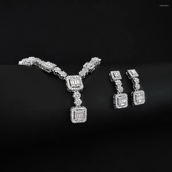 Halskette Ohrringe Set 2023 Ankunft Einzigartiges Design Silber Farbe Und Für Frauen Weihnachtsgeschenk Schmuck Großhandel E025-X025