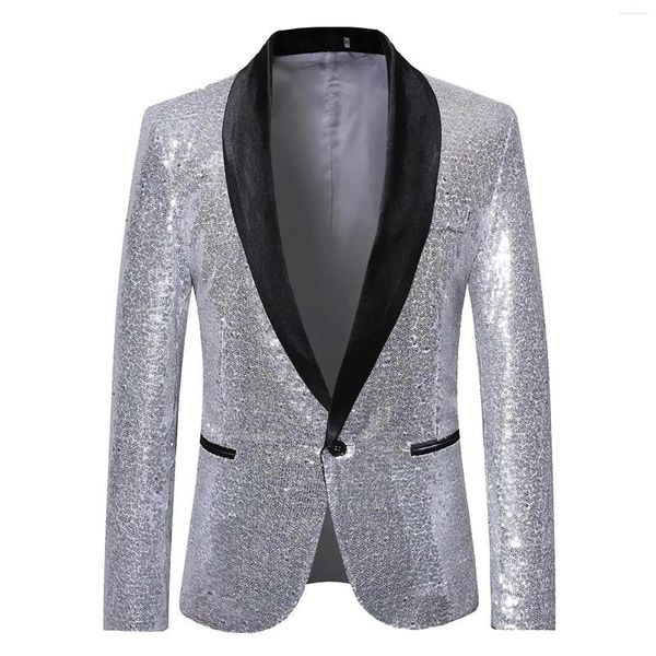 Erkekler Glitters Suit Ceketler Erkekler İçin Ceketler Partisi Düğmesi Dans Bling Coats Düğün Blazer Beyefendi Formal