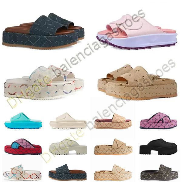 Роскошные розовые сандалии знаменитые дизайнерские женские платформы Slipper Summer Foam Sliders House Outdoor Danvas Кожаная кожаная тренер Сандалы.