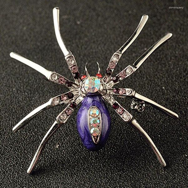 Spille MZC Cristallo di Alta Qualità Spider Gioielli Spilla Pins In Viola Rosa Verde Blu 2023 Animale Per Le Donne Compleanno Gi