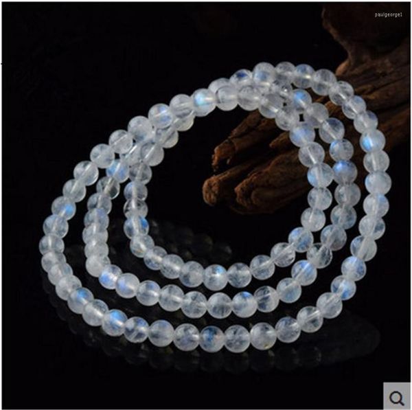 Strand 2023 Ly Natural Blue Light Moonstone Crystal 108 Pray Beads Bracciale 4mm Moda Donna Uomo Pietra
