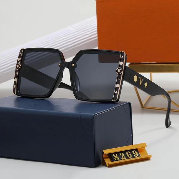 Óculos de sol milionário de luxo, armação completa, vintage, polarizado, masculino, para ouro brilhante, venda quente, designer, óculos de sol com box8269