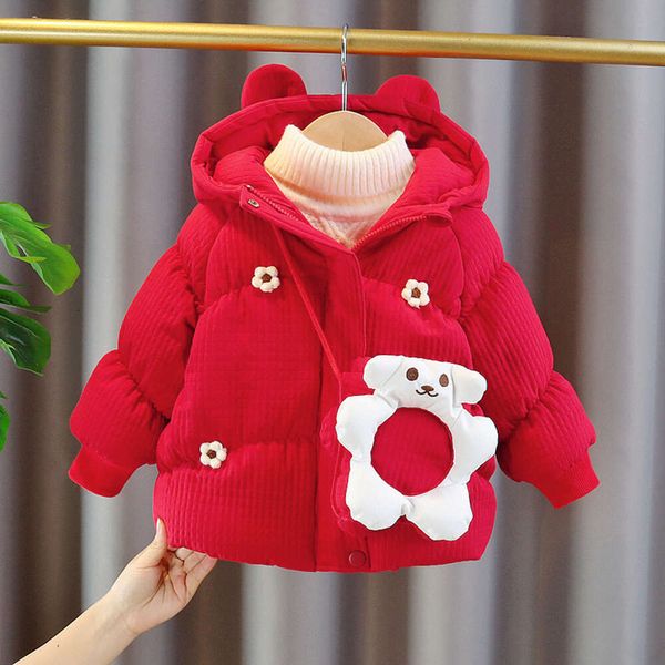 Mädchen Unten 2023 Neue Modische Baby Und Kinder Ein Jahr Altes Mädchen Winter Kleid Baumwolle Mantel Verdickt Mit Plüsch