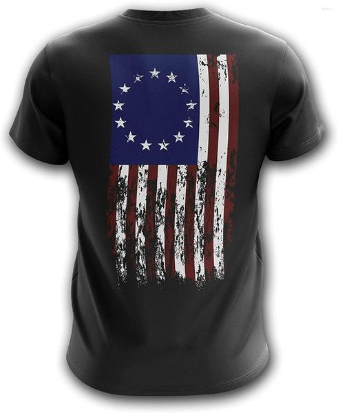 Camisetas masculinas bandeira dos EUA T-shirt do Exército Militar Patriótico impresso embalado nos EUA