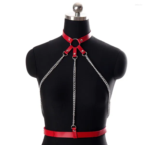 Cinture Punk Accessori alla moda Cinghie Pettorina per il petto Moda Danza Rave Wear Bondage per il corpo in pelle PU gotica fatta a mano