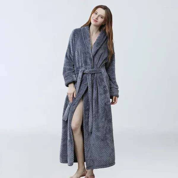 Kadın pijama bayanlar rahat pijama sonbahar kış sıcak mercan kadife uzun stil gecelik kadın pazen bornoz artı aşağı