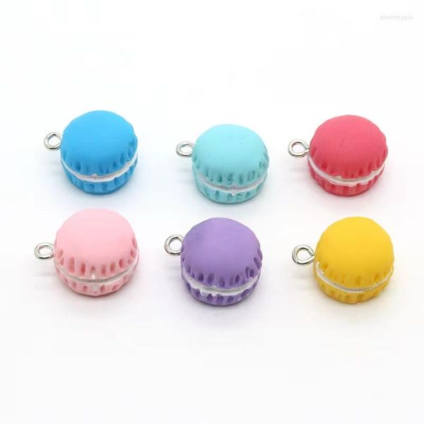 Charms 10pcs 12 15mm 3d Simulação Macaron Miniatura Figure Resina Artesanal Pingente para Earrings Jóias Fazendo Acessórios DIY