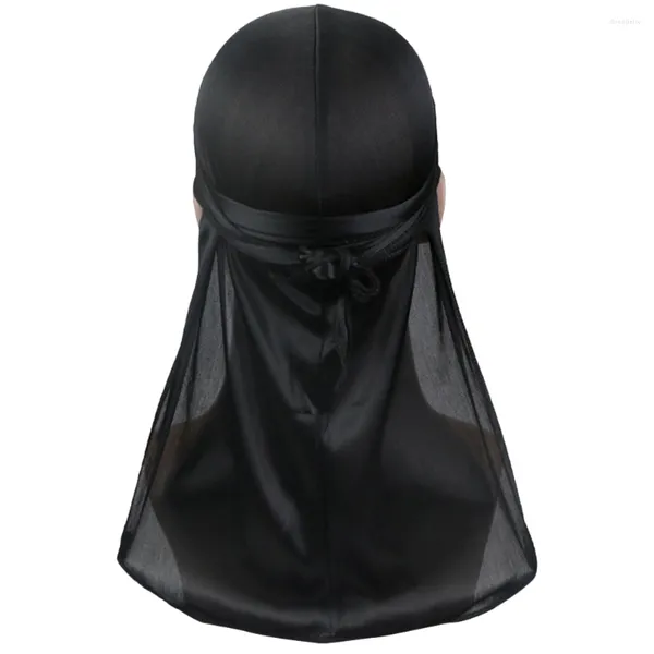 Radfahren Caps Durag Durags Seide Männer Satin Schwanz Headwraps Seidige Frauen Kopftuch Cap Elastische Wrap Kopf Haare Tun Lumpen Kopfschmuck Schlafen