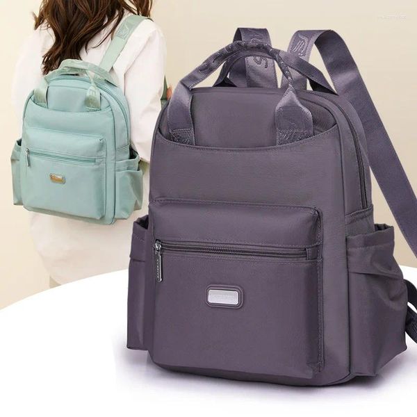 Borse da scuola Zaino casual Borsa piccola impermeabile da donna Borsa da viaggio da donna di alta qualità Tinta unita Tasche multiple Donna