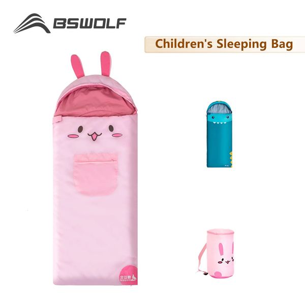 Sacos de dormir BSWolf Crianças Cartoon Cobertor Camping Saco de Dormir para Crianças Presentes de Aniversário Grosso 1 PC Colcha na Cama Animais Sono 231108