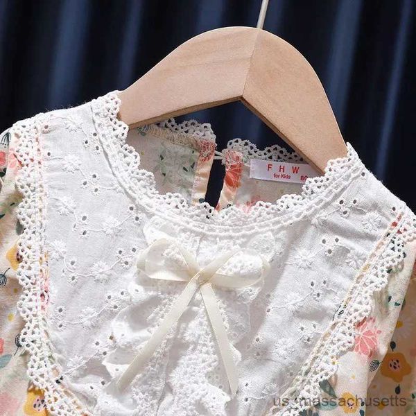 Pyjamas Kinder Kleidung Baby Mädchen Pyjama Sets Reine Baumwolle 2023 Neue Herbst Nette Süße Blumen Gedruckt Haushalts Bekleidung Alle-spiel O-ansatz R231108