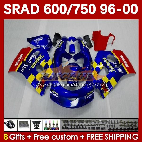 Movistar Blue Body Kit для Suzuki Srad GSXR 750 600 куб.