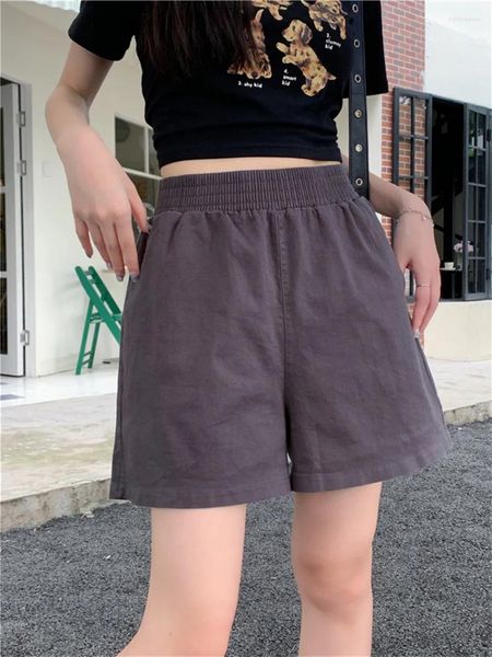 Shorts femininos alienígena kitty estilo preppy todos os jogos mulheres chique sleep wear solto 2023 sólido casual escritório senhora verão mujer ol diário