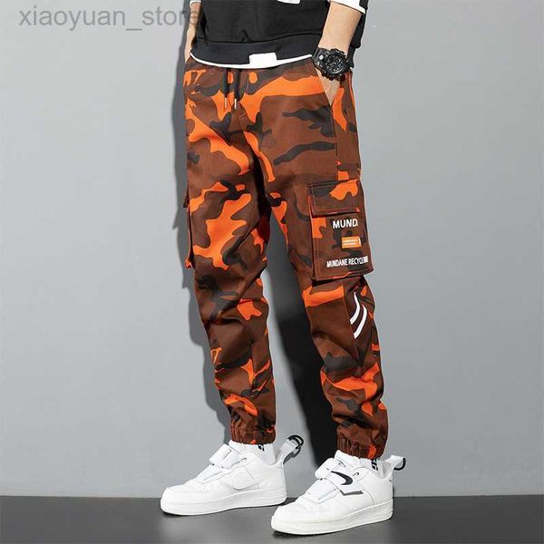 Pantaloni da uomo Pantaloni cargo neri Uomo Y2K Streetwear Pantaloni casual Verde Plus Size Camo Cotton Multi Camouflage Street Wear Stile Coreano Moda M230408