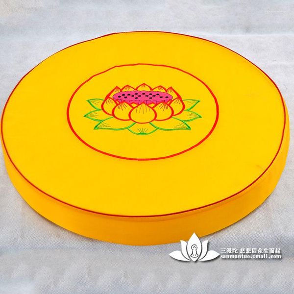 Sacchetti per gioielli Forniture buddiste Tappetino per culto Cuscino rotondo ricamato per meditazione Casa Buddha Cerimonia in cotone perlato