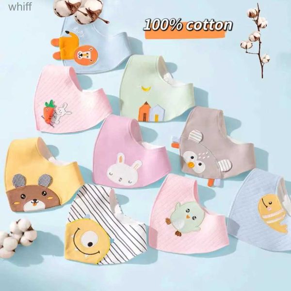 Babadores Burp Cloths 3Pcs Conjuntos Para Recém-nascidos Coisas de Bebê Algodão Dos Desenhos Animados Babadores Burp Panos Alimentação Triângulo Cachecol Itens de Bebê Bebe AcessóriosL231108