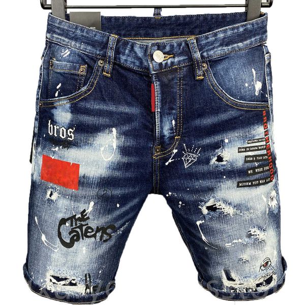 Herren Jeans Herren Hosen Dsquare Jeans Herren Kniejeans Kurze Jeans Zerrissene Jeans Jeans Designer Lässig Nachtclub Blau Baumwolle Sommer Italien Stil Herrenmode Slim Fit