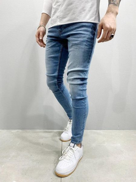 Jeans da uomo Abbigliamento da uomo in tinta unita di alta qualità Europa e Stati Uniti Pantaloni in denim skinny elasticizzati casual lavati classici S-3XL
