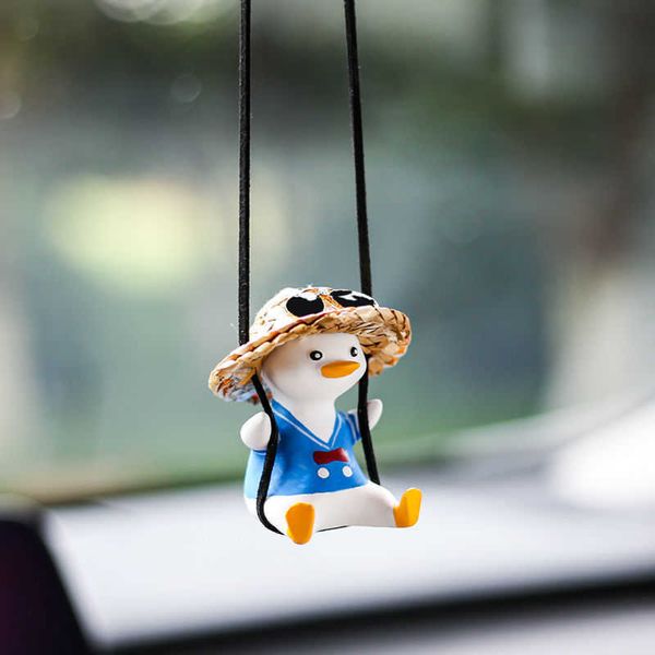 Decorazioni Cute Gypsum Navy Interior Decoration Holiday Swing Duck con occhiali Ciondolo specchietto retrovisore per accessori auto AA230407