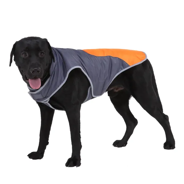 Roupas para cães Colete impermeávelJaqueta para cães com anel de trela Casaco para animais de estimação para caminhadas Suéter reflexivo resistente à água para pequenos médios grandes, laranja