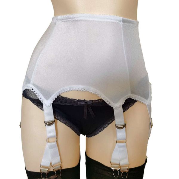Sexy traje feminino branco de cintura alta homens suspender cinto ligas para meias meia-calça sexy coxa liga noite lingerie