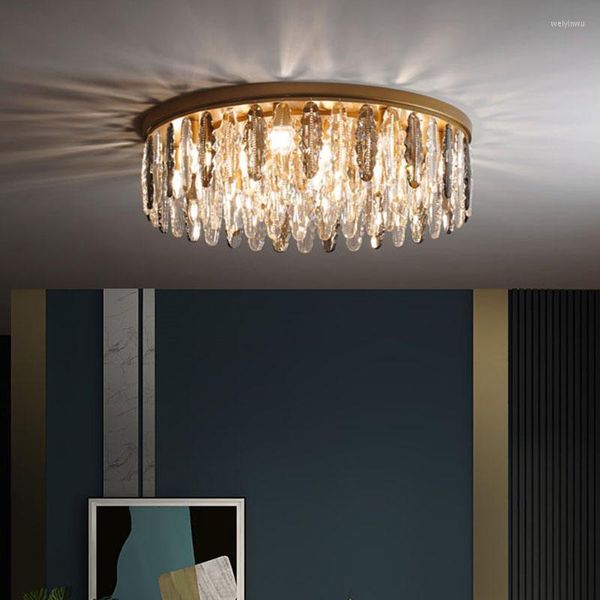 Lampadari di lusso moderno e minimalista Lampadario a soffitto in cristallo Camera da letto Soggiorno Illuminazione a LED Accessori per la decorazione della casa