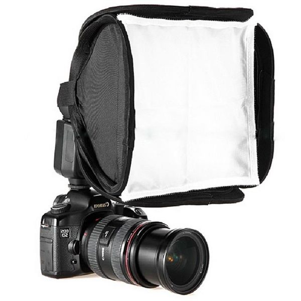 Freeshipping Kamera-Blitz-Diffusor 23 cm Mini tragbarer 9-Zoll-Softbox-Diffusor für Blitz/Speedlite/Blitzgerät 23 x 23 cm Rgruu