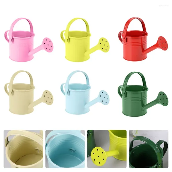 Decorazioni da giardino 6 pezzi Vaso Annaffiatoio Bambino Piccoli vasi di plastica Strumento da giardinaggio decorativo