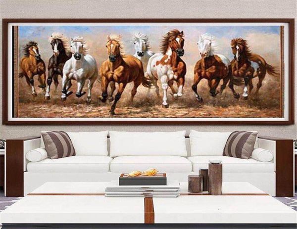 Pinturas Modern Canvas Pintura Sete Cavalos Brancos Pôsteres Imprimir Imagem de Arte de Parede para Sala de estar Quarto Decorativo Decoração de Casa B7473950