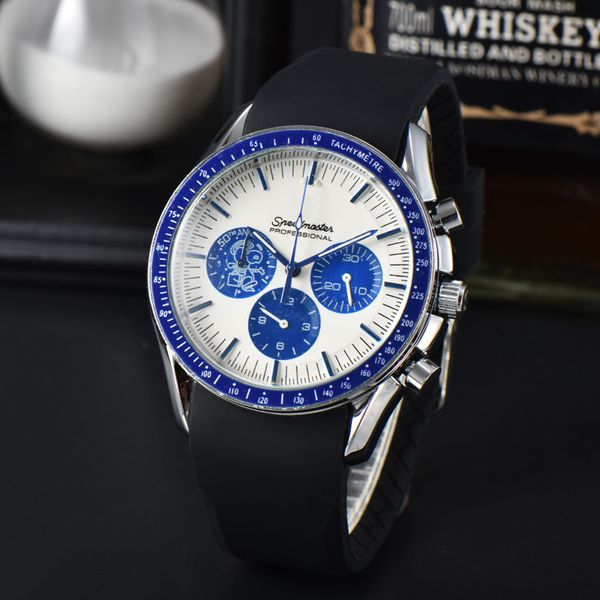 Ome Neue Fünf-Nadeln-Stiche Luxus-Herrenuhren Quarzuhr Hochwertige Top-Marken-Designeruhr Edelstahlgürtel Herrenmode-Accessoires Urlaubsgeschenke OM6