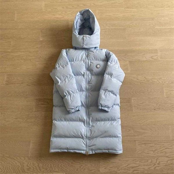 Jaquetas masculinas Trapstar Casal Casaco de Algodão Novo Com Capuz Azul Claro Simples Versátil Longo Moda Marca Jaqueta Corta-vento Treino Inverno High Street Jacke Hoodie