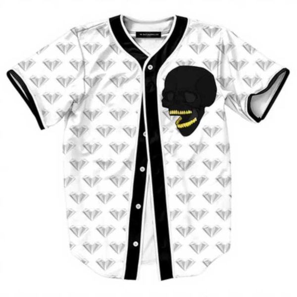 Camicie da strada a maniche corte a righe da uomo in maglia da baseball Camicia sportiva bianca nera UAD3001