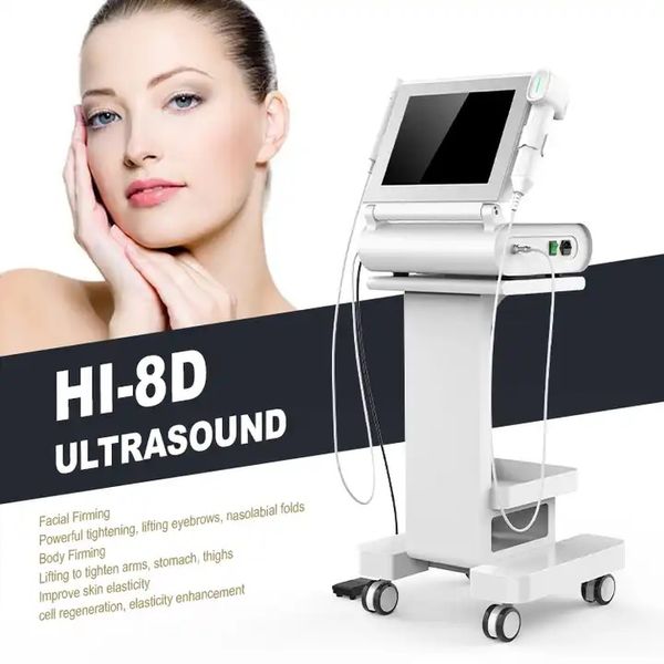 HI-8D HIFU focou ultrassom antirrugas em face lift remoção de rugas máquina de aperto facial dispositivo antienvelhecimento emagrecimento corporal 360 graus 7D