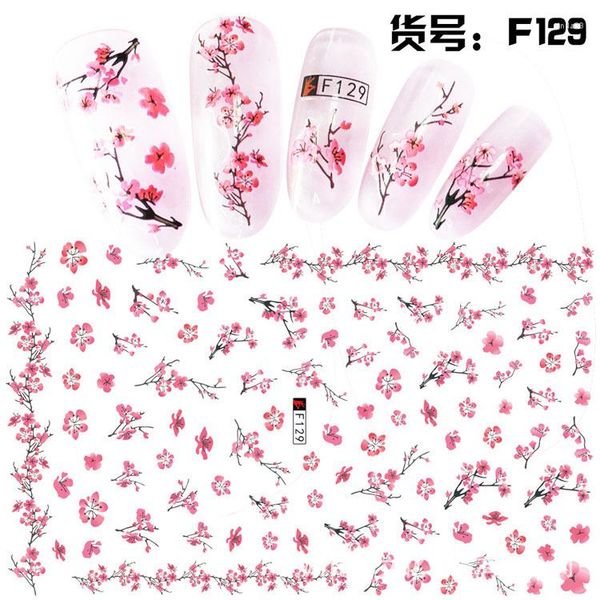 Nagelsticker 3D-Sticker Sakura Flower Slider Nails Art Decoration Wraps Decals Cute Design Adhesive Manicure Tips Pegatina