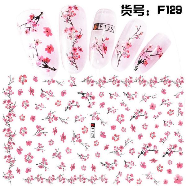 Adesivi per unghie Adesivo 3D Sakura Fiore Cursore Unghie Decorazione artistica Avvolge Decalcomanie Design carino Adesivo Consigli per manicure Pegatina