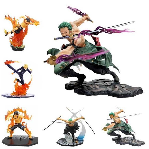 Anime New One Piece Figure Three-Blade Anime Statue Action Collection Model Toys per bambini