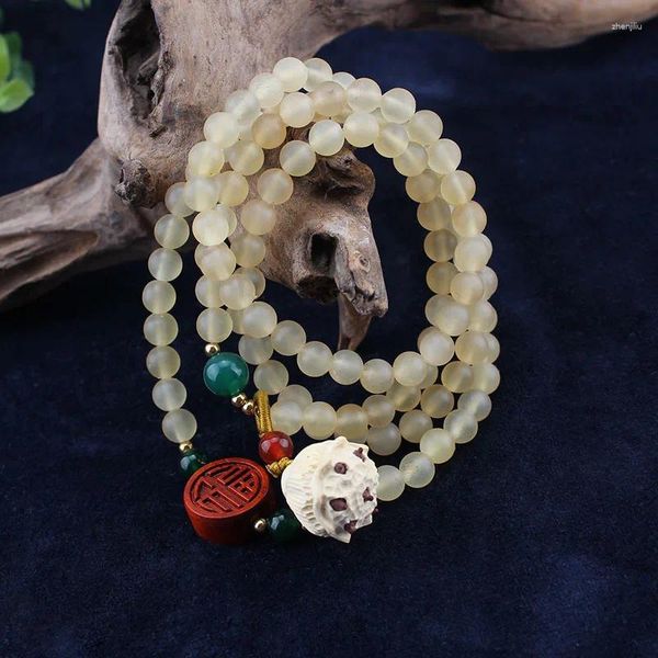 Strand Xizang corno di pecora corda a mano zucca loto Buddha braccialetto di perline accessori femminili stile etnico vintage all'ingrosso