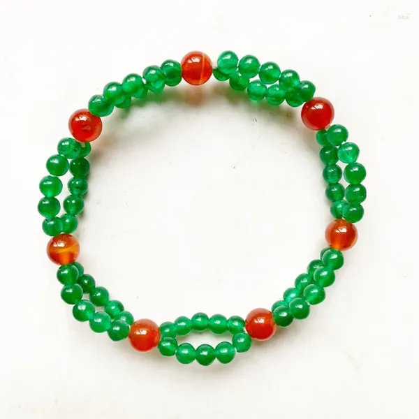 Strand carnelian verde aventurina contas pulseira artesanal vintage pedra frisada jóias criativas presente