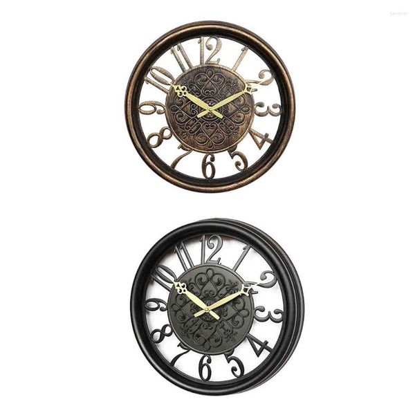 Wanduhren Vintage Clock Mute Movement Wohnzimmer Schlafzimmer Luxus Home Office Decor Hochpräzise Silent Sweep Watch