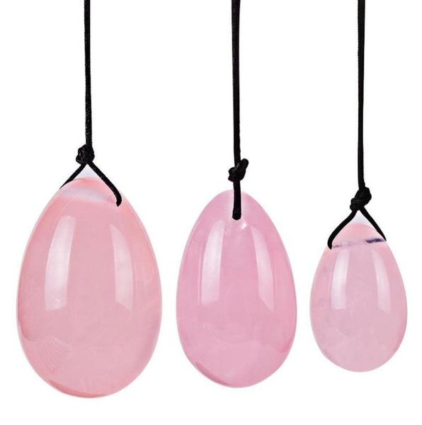 Natural Crystal Rose Quarz Yoni Eggs für Frau Vagina Heilmassage Kristall Natürlicher Kraftstein Yoni Egg Sex Toy4346817