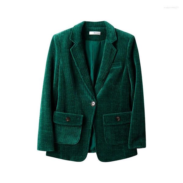 Женские костюмы, женский формальный пиджак, женский красный, зеленый, бархатный, с длинным рукавом, однобортный, рабочая одежда, куртка, пальто на осень-зиму