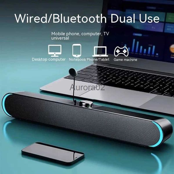 Computerlautsprecher Computer Audio Desktop Home Desktop Integrierter Lautsprecher Kabelgebundener Bluetooth-Subwoofer mit Mikrofon Mehrere Wiedergabemodi YQ231103