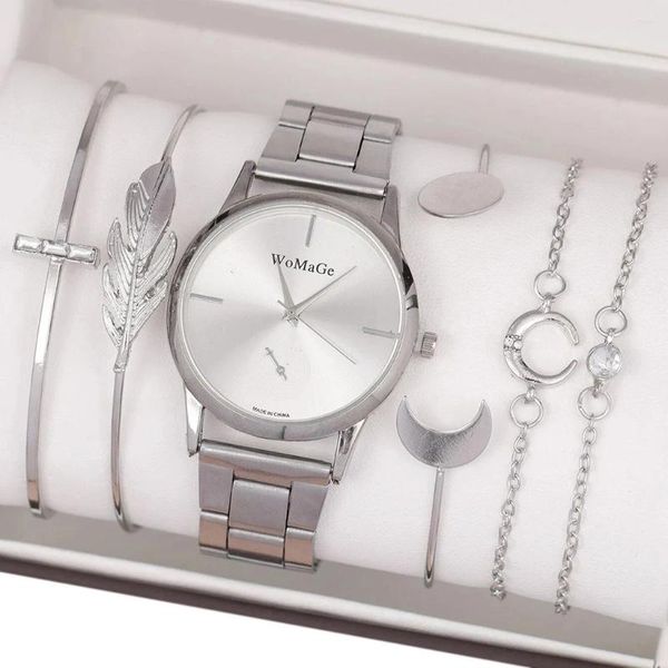 Relógios de pulso mulheres relógio de quartzo pulseira conjunto resistente a riscos espelho de vidro jóias para o presente de aniversário do dia dos namorados ideal