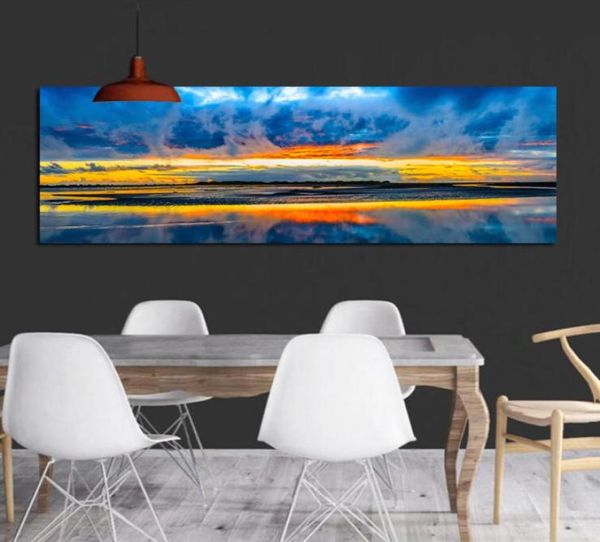 Cielo colorato Nuvole Poster Città Tela Pittura Tiger Beach Bridge Snow Immagini HD Wall Art For Living Room Comodino Home Decor2742958