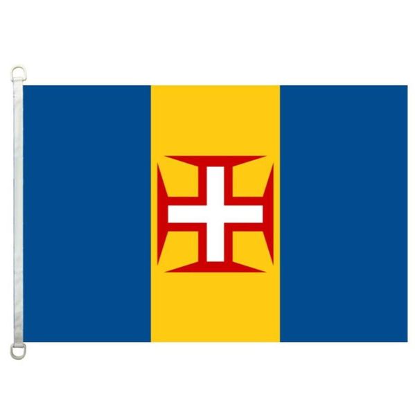 Madeira-Flaggenbanner, 90 x 150 cm, 100 Polyester, 110 g/m², Kettenwirkstoff, Outdoor-Flagge9245910