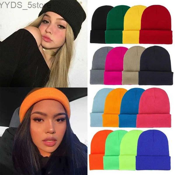 Gorro/bonés de caveira chapéus de inverno para unissex novos gorros de malha sólida bonito chapéu senhora outono feminino gorro bonés mais quente masculino casual boné atacado yq231108