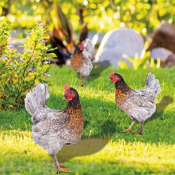 Decorazioni da giardino Galline per gli ornamenti Cartelli per inserti per prato galline Stampa fronte-retro Decorazione Gallo Scultura Cortile per esterni