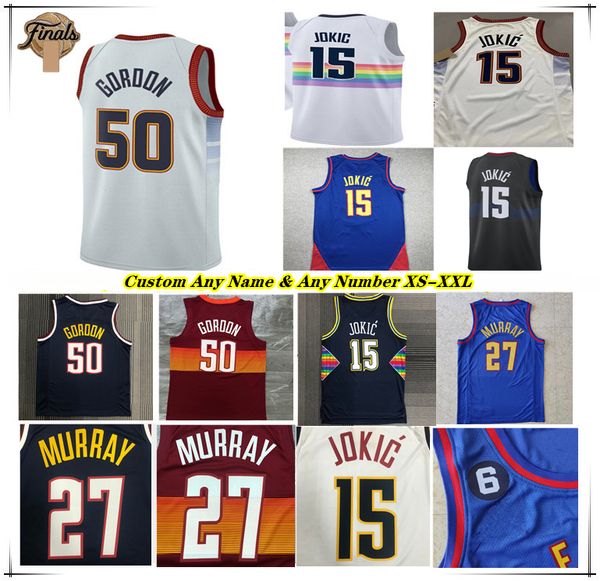 Maglia da basket jokic Nikola stampata Aaron Gordon Jamal Murray Michael Porter Jr. Kentavious Caldwell-Pope Dikembe Mutombo Iverson Anthony Denver City Edition