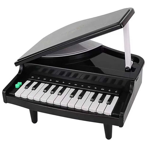 Клавички фортепиано 26 Ключевой мини -электронный пианино симуляция воспроизводится музыкальный инструмент игрушки пьеса черно -розовый подарок