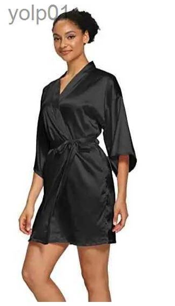 Mulheres sleepwear verão champanhe chinês noiva casamento robe cetim sleepwear mulheres camisola sexy nightdress senhora quimono roupão vestido negligeel231111